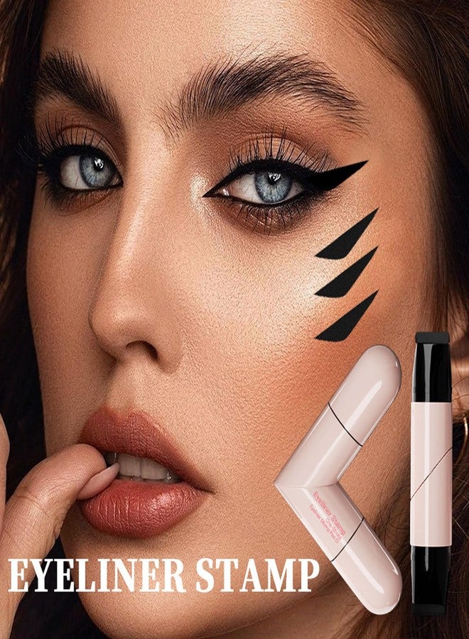 KTouler 2 Pack Black Eyeliner Stamp,One-Piece Liquid Gel Eyeliner Stencil Set for Perfect Wings,Long Lasting Waterpoof & Smudgeproof Foldable Makeup Eye Liner Tool - Image 2